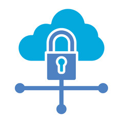 Cloud Lock Glyph Two Color Icon