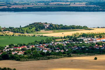 Obraz premium View from Vinne Castle on the surrounding environment in the background of Zemplinska Sirava in Slovakia