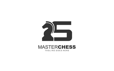 S logo CHESS for branding company. HORSE template vector illustration for your brand.