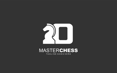 O logo CHESS for branding company. HORSE template vector illustration for your brand.