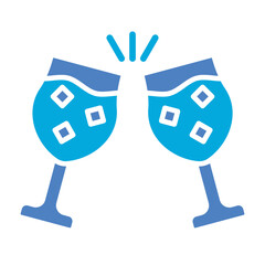 Cheers Glyph Two Color Icon