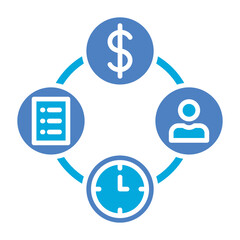 Time Management Glyph Two Color Icon