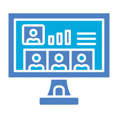 Online Meeting Glyph Two Color Icon