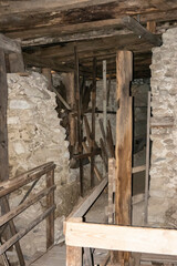 Interior of the ruins of Vinne Castle in Slovakia during reconstruction