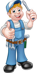 Electrician Handyman Cartoon Character