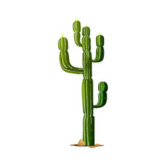 Elephant cactus, tropical succulent grown in desert isolated cartoon indians cacti with thorns. Vector prickly plant tall spiky tree, scandinavian or mexican cardon with spikes. Giant cacti plant