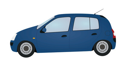 Obraz premium Blue city car. vector illustration