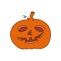 Halloween flat colorful pumpkin illustration. Abstract flat colorful pumpkins for decoration design. Flat vector illustration character.