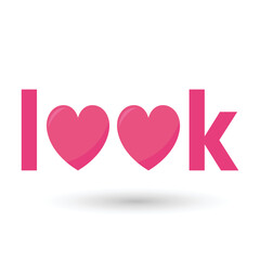 Look Lettering Logo Design With Hearts In The Middle