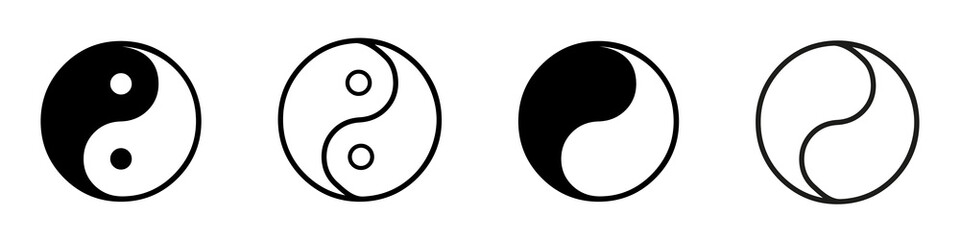 Fototapeta na wymiar Yin and Yang vector icon. Symbols isolated on white background. Vector illustration eps10