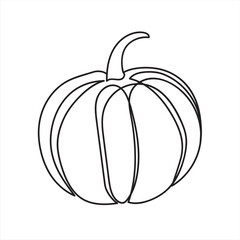 Continuous line drawing pumpkin. Autumn pumpkin line art. Minimalist art