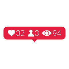 like follow and view icon for notification in ui ux interface design. social media alert symbol