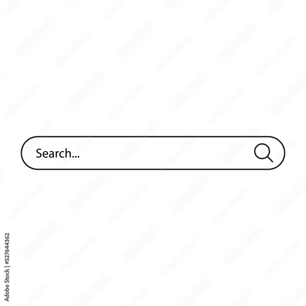Poster search bar in a simple illustration. elements for web interface design. blank search navigation temp