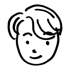 sympathy expression illustration. cute head character design in line art 