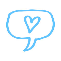 love icon in bubble hand drawn illustration design