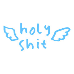 holy shit text hand drawn illustration design