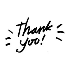 thank you text hand drawn illustration design