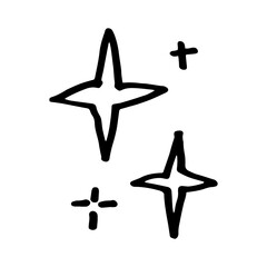 stars icon hand drawn illustration design