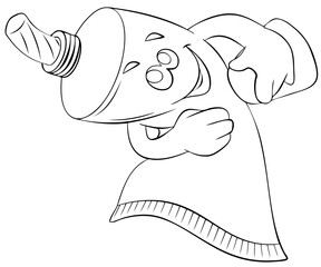 Tube. Element for coloring page. Cartoon style.