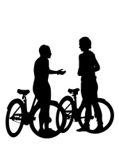 Obraz premium Sport people whit bike on white background