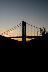 Fototapeta na wymiar Verrazano - bridge during sunset in New York