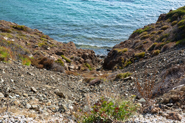 Fototapeta na wymiar sea view from the cliff