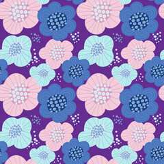 Floral seamless pattern. Delicate colors. Vector simple print.