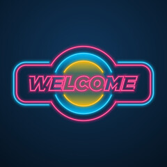 welcome neon sign style effect