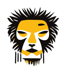Lion's head logo, vector illustration, isolated on white.