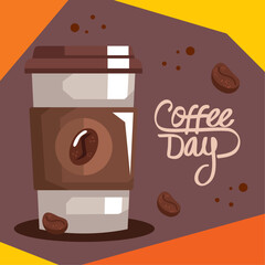 coffee day lettering with pot