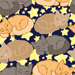 seamless pattern with cats