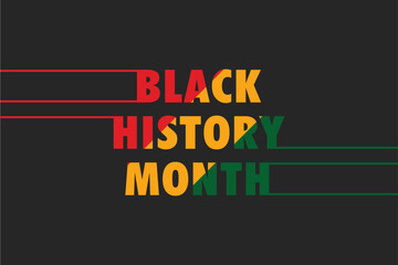 Fototapeta premium Black History Month background. Vector illustration of design template for national holiday. Annual celebration in february in USA and Canada, october in UK vector illustration 