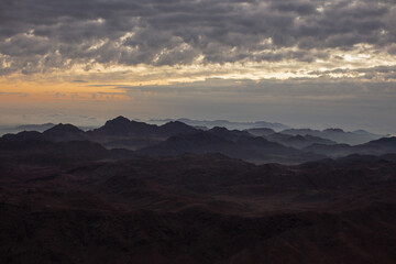 Amazing Sunrise at Sinai Mountain, Mount Moses with a Bedouin, Beautiful view from the mountain