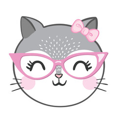 cute cat sketch vector illustration, print design cat, children print.