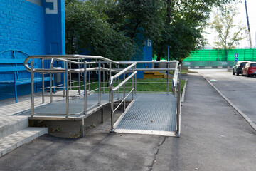 Access ramp wheelchair disabled entrance chair building person people, from slope disability in...