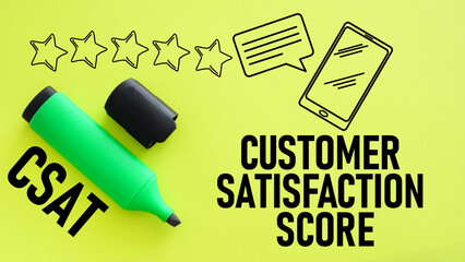 Customer Satisfaction Score CSAT is shown using the text and picture of stars