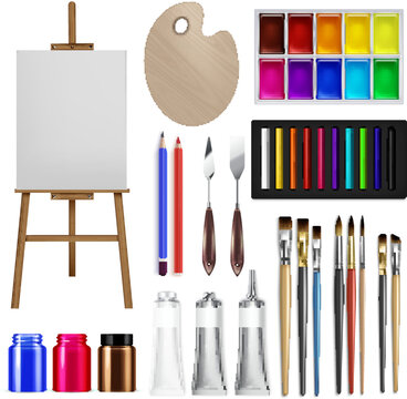 Realistic Artist Tools Collection