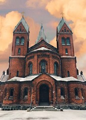 Beautiful Architecture. Cathederal Сhernyakhovsk. Kaliningrad. Orthodox Church of the Archangel Michae - 527657571