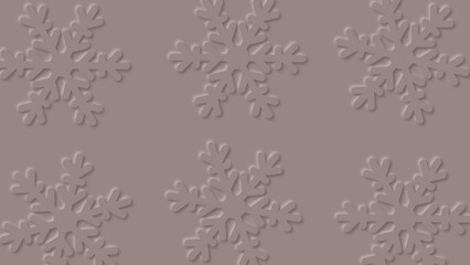 Abstract light brown background of paper style snowflakes.