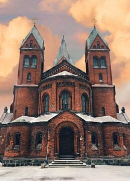 Beautiful Architecture. Cathederal Сhernyakhovsk. Kaliningrad. Orthodox Church of the Archangel Michae
