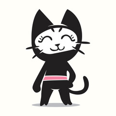 Cute ninja cat vector character illustration © Ands