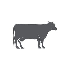 Cow or cattle Silhouette icon. Vector silhouette of cow. Farm logo design template. cattle icon. Black angus logo design template. Animal pictogram. Vector illustration