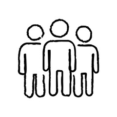 Team group hand-drawn icon vector graphic illustration
