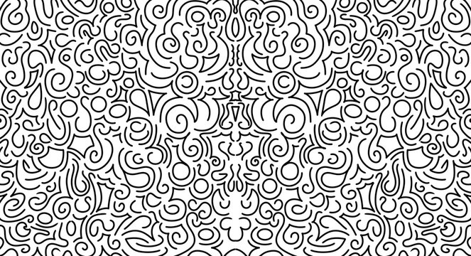 Symmetrical pattern backdrop handrawn design