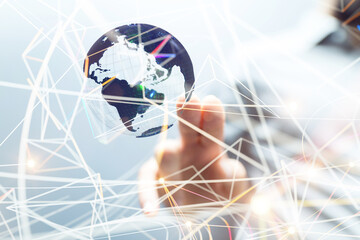 digital earth connection concept 3d.