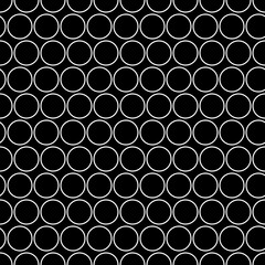 Circles pattern. Rings seamless ornament. Geometric motif. Circular figures backdrop. Circle shapes background. Ethnic wallpaper. Digital paper, textile print, web design, abstract image. Vector art.