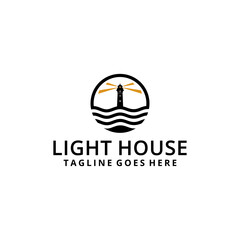 Lighthouse Logo Design Template Vector Illustration.