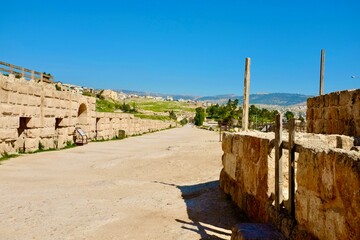 Fototapeta na wymiar Wunderschöne Aufnahme von Jerash in Jordanien 