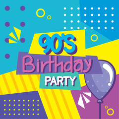 90 birthday party with purple balloon helium