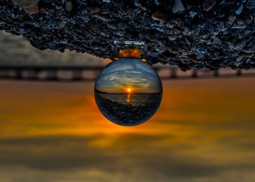 Sun Set Reflection Crystal Ball Ocean Springs